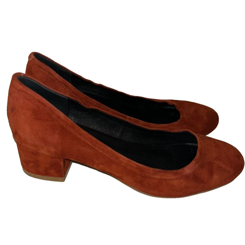 Free People Jeffrey Campbell Burnt Orange Cyndi Block Heel Pumps Women’s size 8